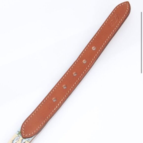 Vineyard Vines Patchwork Silk Leather Buckle Belt Women’s XS Preppy Coastal - Picture 9 of 12